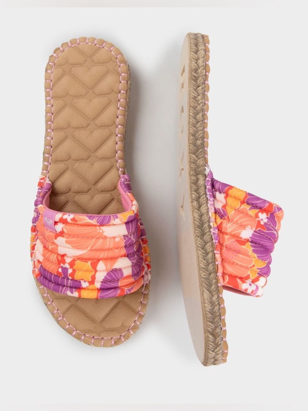 NEW Roxy Shoresoft Slide Sandals Women’s Size 6 Beach Slippers Floral
